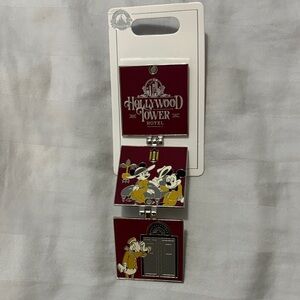 Disney Hollywood Tower Hotel Pin - Red and Silver